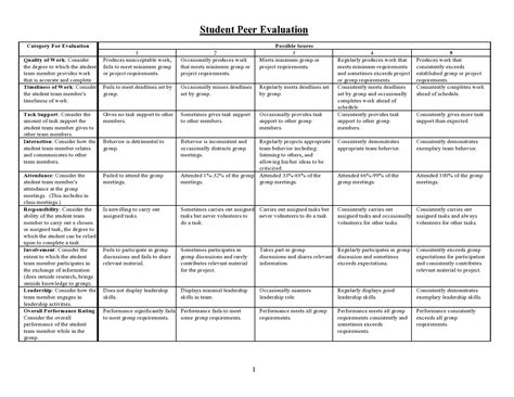 Image result for Peer Evaluation Form Sample