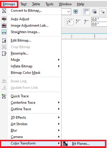 CorelDRAW Bitmaps Mode に対する画像結果