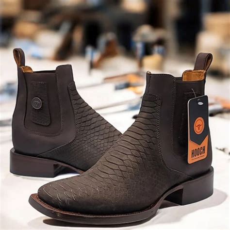 Toradh íomhá ar Dark Brown Python Boots