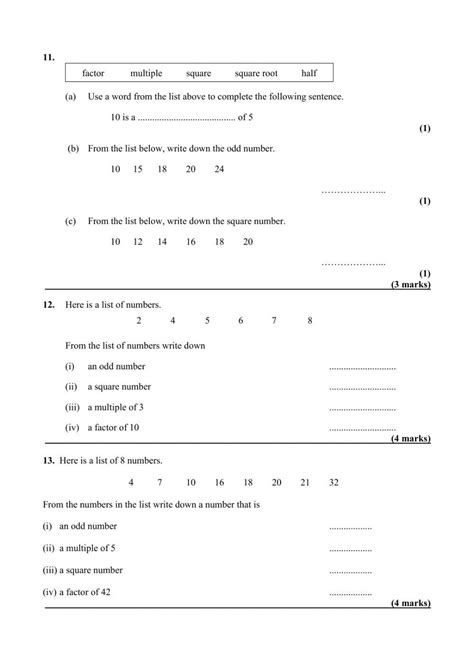 Image result for Multiple Choice Worksheet with Types of Numbers
