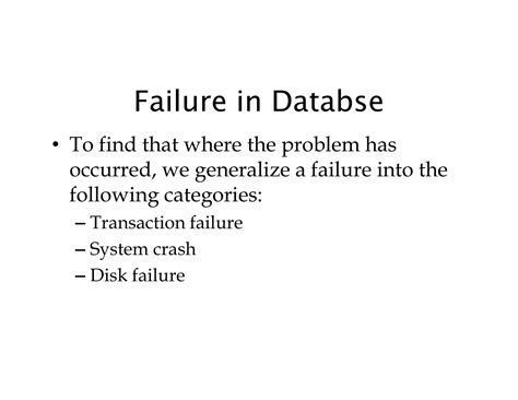 Image result for Types of Database Failure