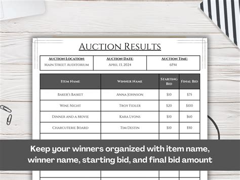 Image result for Auction Program Template