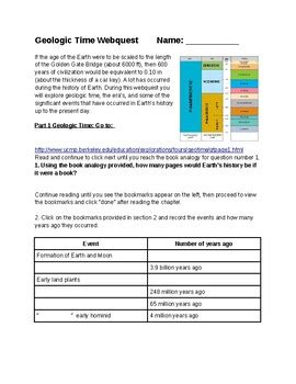 Geologic Time WebQuest Answer Key に対する画像結果