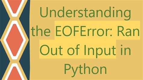 Image result for How to Fix EOFError Python