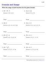 Image result for Domain Range Evalulate Functions Worksheet