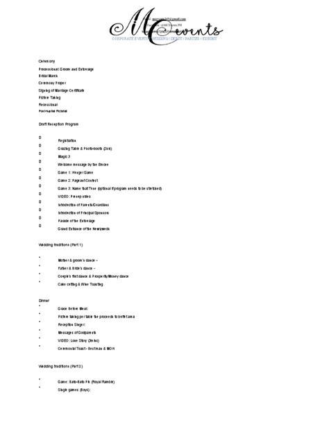 Image result for Wedding Reception Program Design