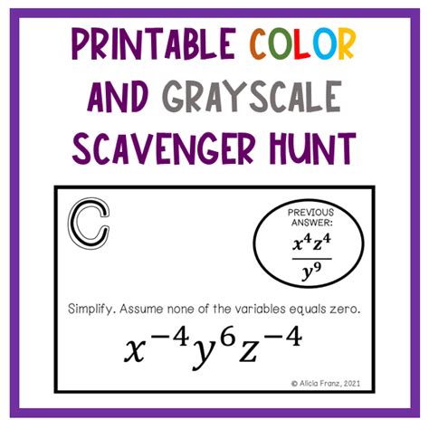 Toradh íomhá ar Negative Exponents Activity