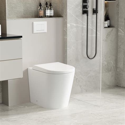 Buy Robanmoa Modern BTW Back to Wall Toilet Concealed Cistern Toilets ...