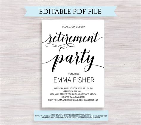 Toradh íomhá ar Downloadable Retirement Party Invitations