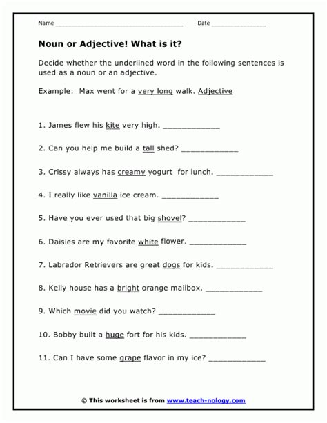 Image result for Modifying Nouns Worksheet