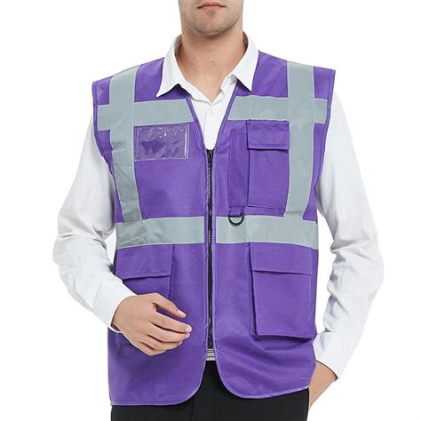 Image result for Puple Safety Vest with Reflective Stripes