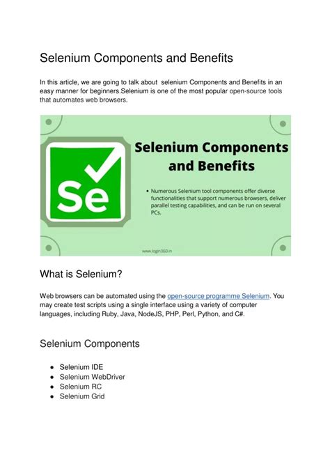 Image result for Selenium Components