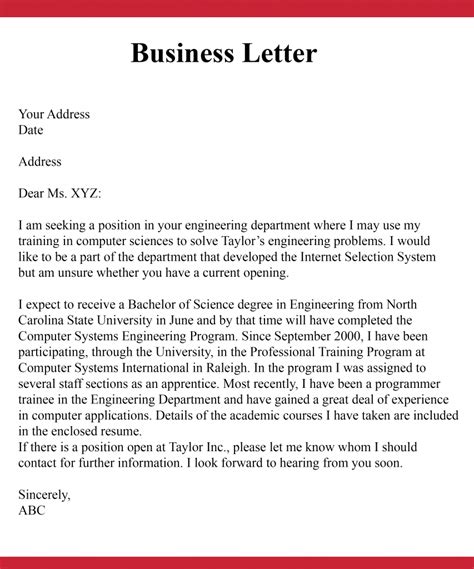 Image result for Formal Business Letter Format Example