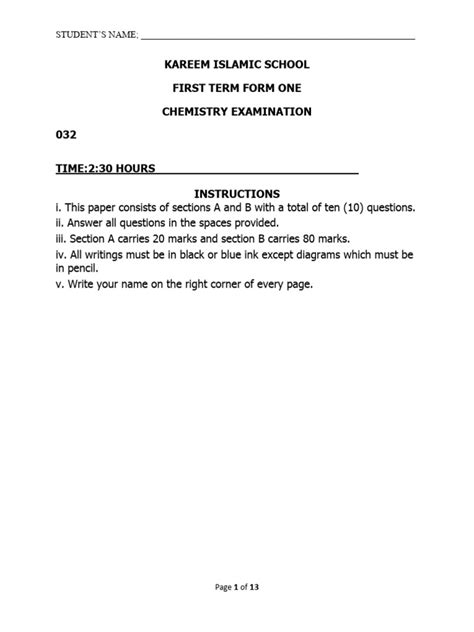 Image result for Chemistry Form 1 PDF