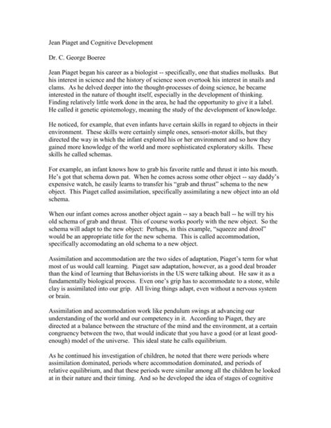 Image result for Jean Piaget Cognitive Development Case Study