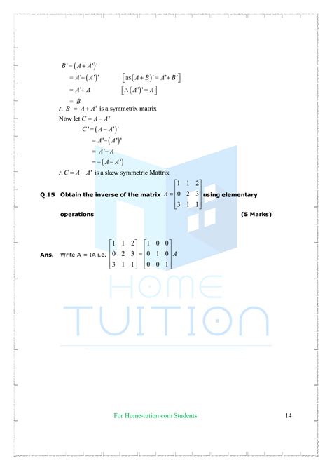 Image result for Matrix Important Question Class 12