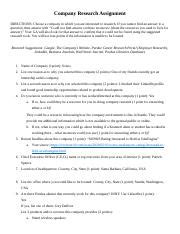 Image result for Company Research Assignment Example