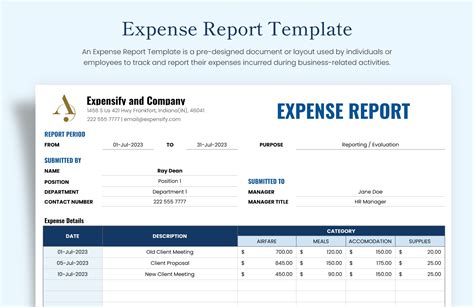 Expense Report Example に対する画像結果