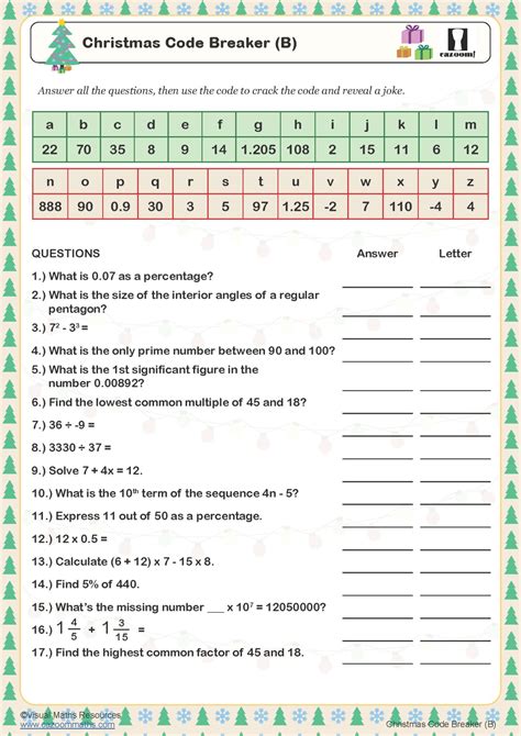 Toradh íomhá ar 3rd Grade Worksheet Code Breaker