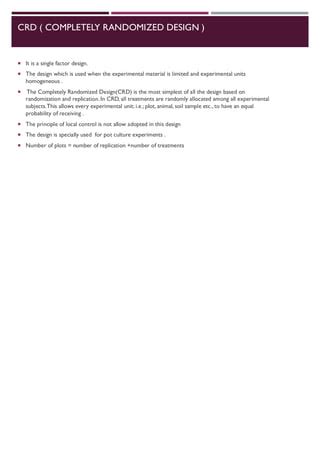 Complete Randomized Block Design (CRBD) and Randomized Block Design ...
