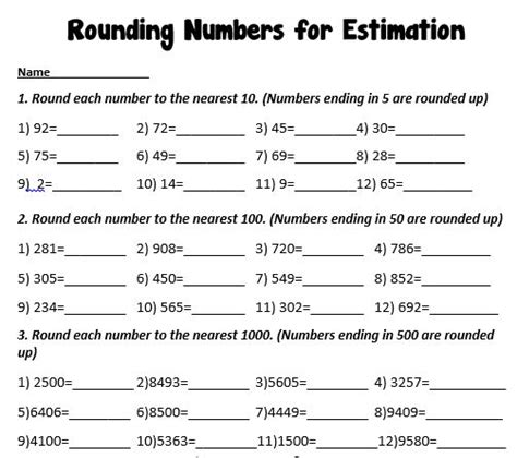 Image result for 3rd Grade Math Worksheets Rounding