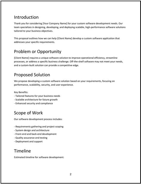 Free Software Development Proposal Template に対する画像結果