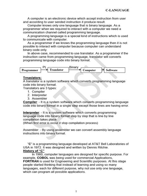 Image result for C Programming Language Pamplets