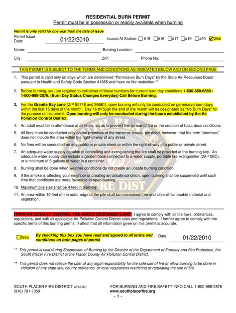 Image result for Cal Fire Burn Permit Application Form