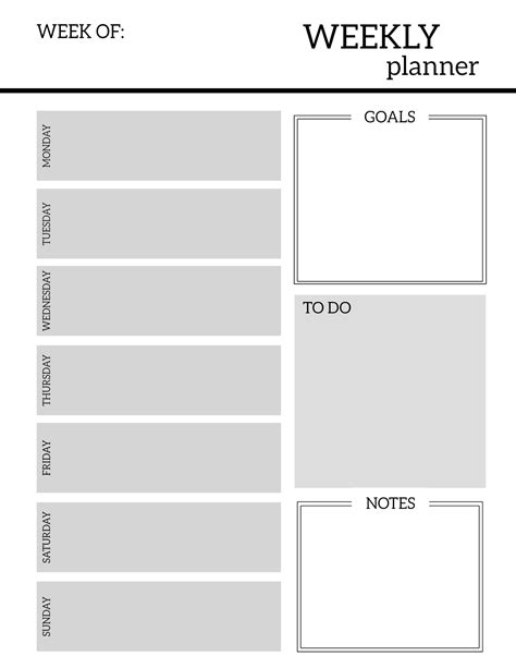 Image result for Weekly Planner Printable Pages