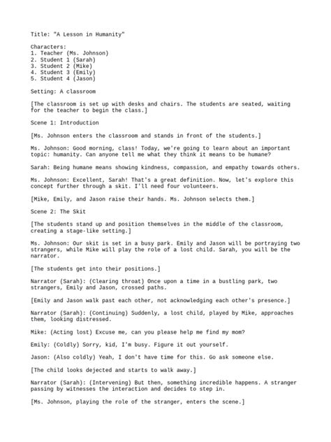 Image result for Skit Script Draft