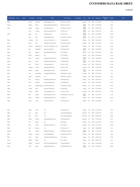 Image result for Customer Database Example