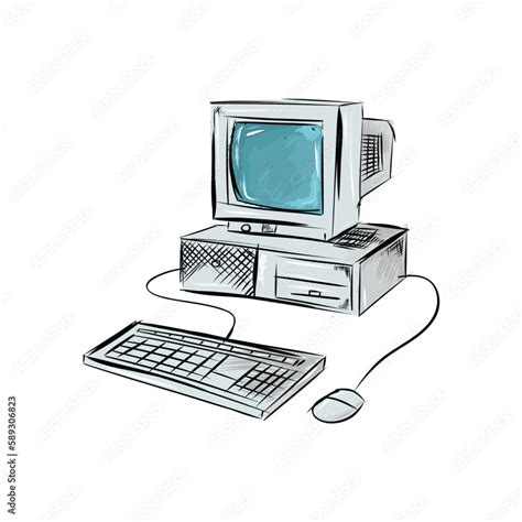 Image result for Vintage Computer Line Drawing