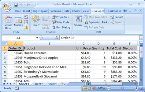 Toradh íomhá ar MS Excel Developer Tab