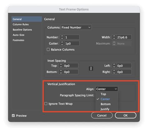 Afbeeldingsresultaten voor InDesign Align Text