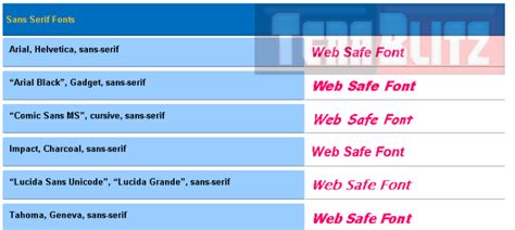 Image result for Web Safe Fonts Examples