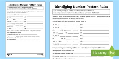 Image result for Number Pattern Rule Worksheet
