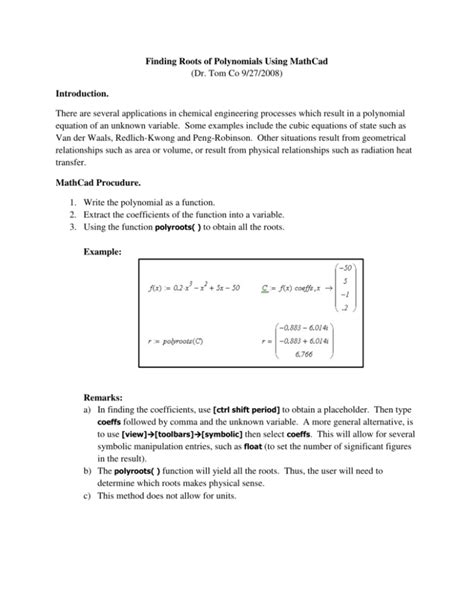 Image result for Mathcad Poly Roots