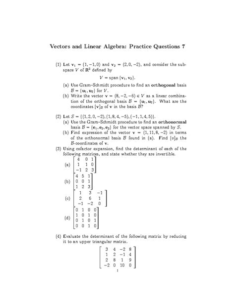 Image result for Linear Algebra Practice Questions