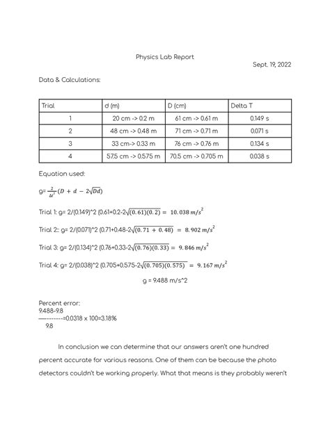 Example of Tabulated Results for Physics Lab に対する画像結果