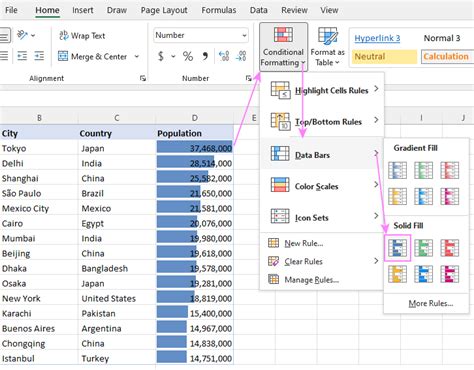 Excel Data Bar Conditional Formatting に対する画像結果