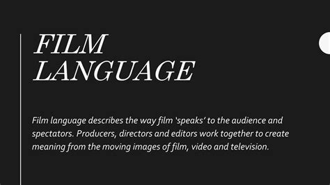 Image result for Visual Language in Film Examples