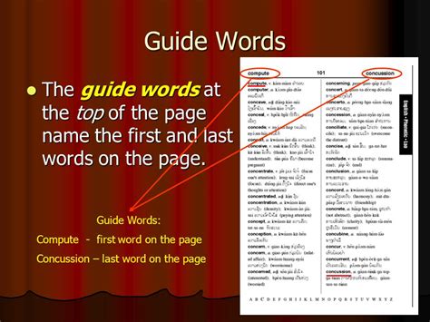 Afbeeldingsresultaten voor Guide Words. Examples