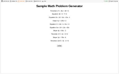 Math Problem Generator に対する画像結果