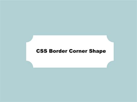 Image result for CSS Code for Border Corners