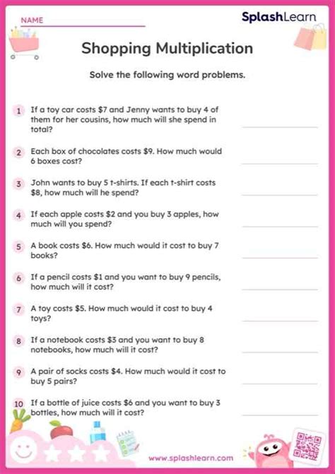 Image result for Grade 3 Math Multiplication Word Problems Worksheets