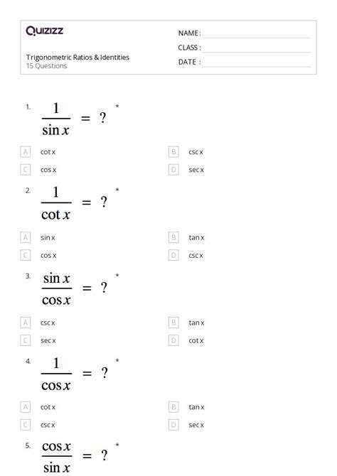 Toradh íomhá ar Trigonometric Identities Class 12th