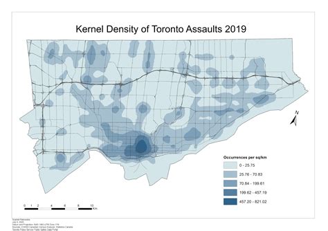 Kernel Density Estimation QGIS Layout に対する画像結果