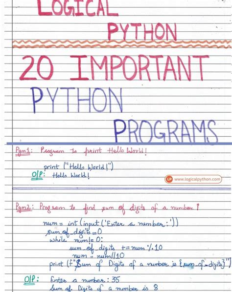 Image result for 100 Python Programs