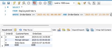 SQL Query Data Between Two Dates に対する画像結果