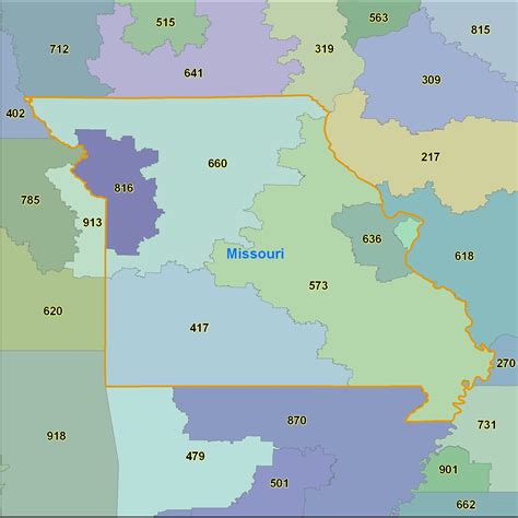 Toradh íomhá ar MO Area Code Map